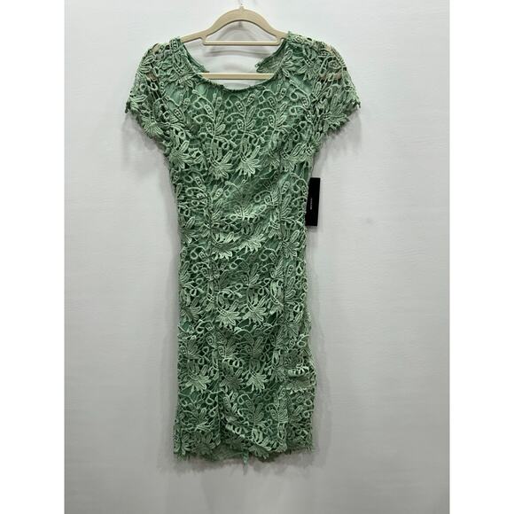 NWT Lulus Womens Romance Language Sage Green Backless Lace Dress Size M - Picture 3 of 12